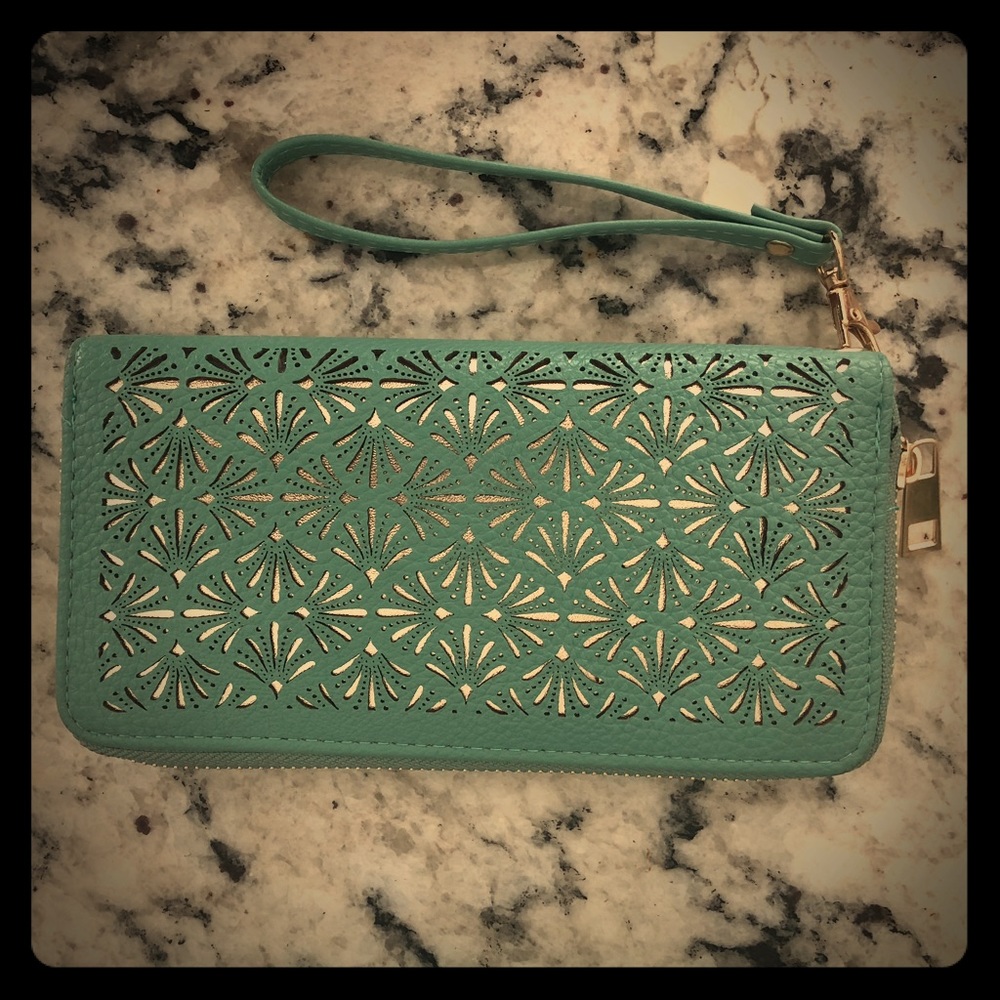Women’s wallet - Mint green & gold - NEW